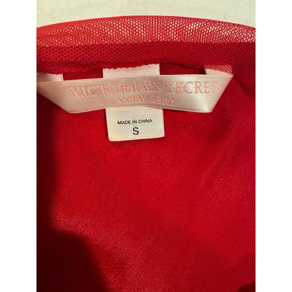 Vintage Y2K Victoria’s Secret Red Satin And Mesh Midi Night Dress Small - Picture 5 of 10